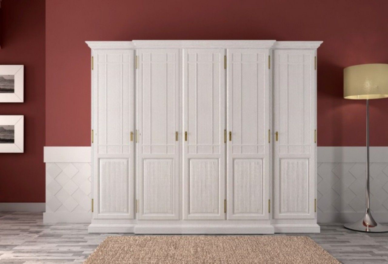 Kleiderschrank Wäsche-Schrank Duett 2/3/4/5/6-türig Massivholz Pinie massiv Pinie lipizano 5 Türen Breite 267 cm 