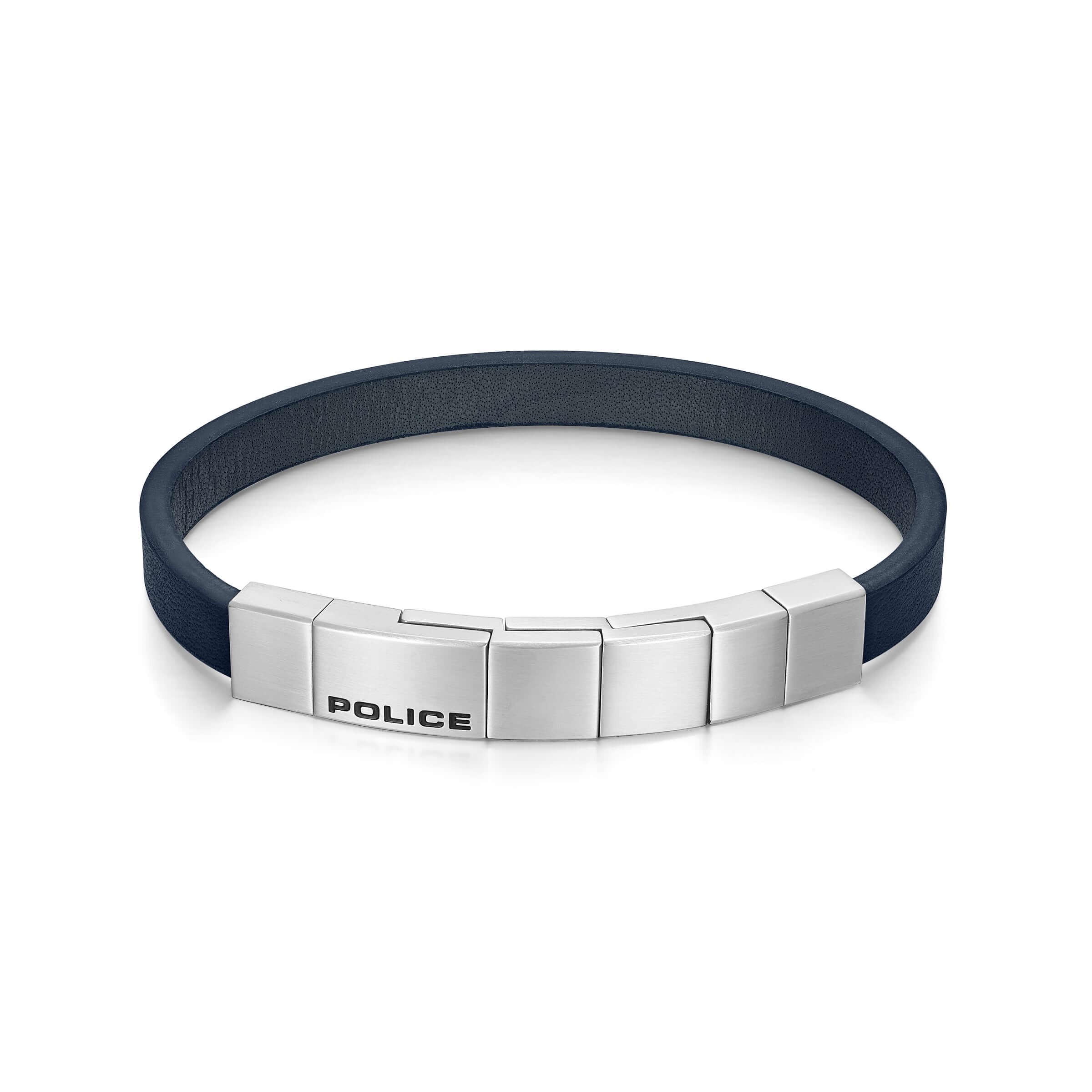 Police Herren Armband Leder Blau Herrenarmband Lederarmband Lederband Schmuck Herrenaccessoires