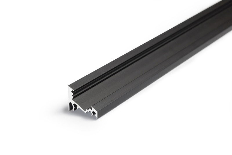 LED Profil TYP C schwarz, LED Eckprofil / Unterbauprofil / Aluleiste für max. 10mm breite LED Streifen