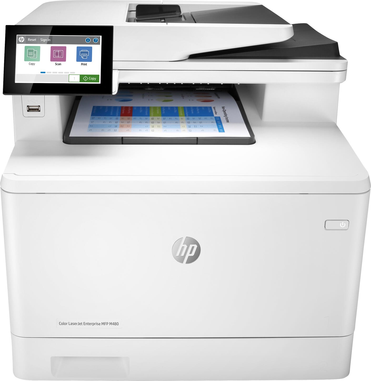 HP Color LaserJet Enterprise M480f Laserdrucker + HP JetDirect 3100w Druckserver