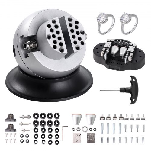 VEVOR Kugelschraubstock, 3-Zoll-Gravur-Einstellwerkzeug, 360° drehbarer Gravurblock-Schraubstock, 70-teiliger Aufsatz, Schmuck-Gravurblock-Werkzeuge, Standardblock für Edelsteineinlagen und kleine Gra
