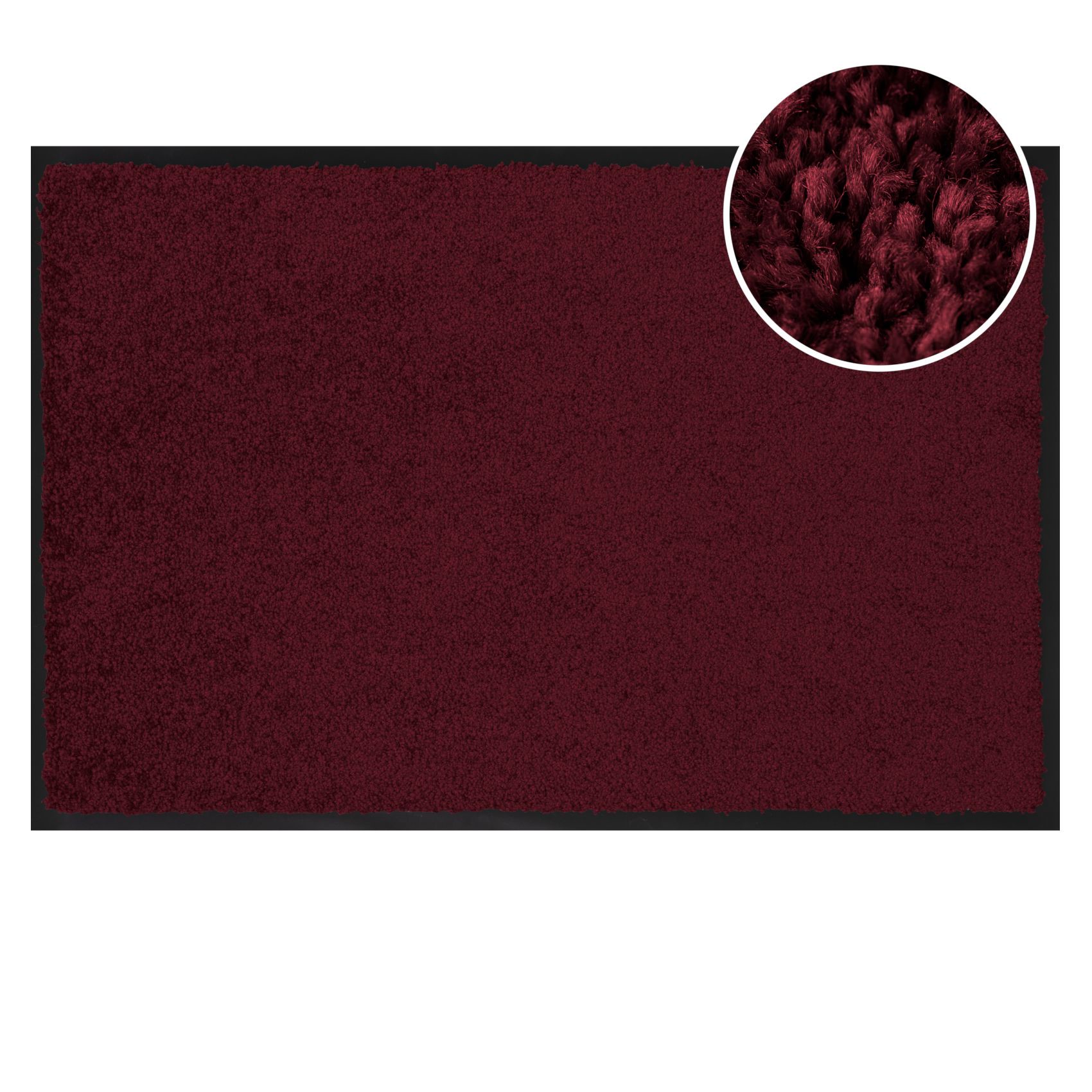 Fußmatte Schmutzfangmatte QUEEN Sauberlaufmatte Schmutzmatte mit Gummirand für innen & außen 5 Größen Bordeaux 40 x 60 cm