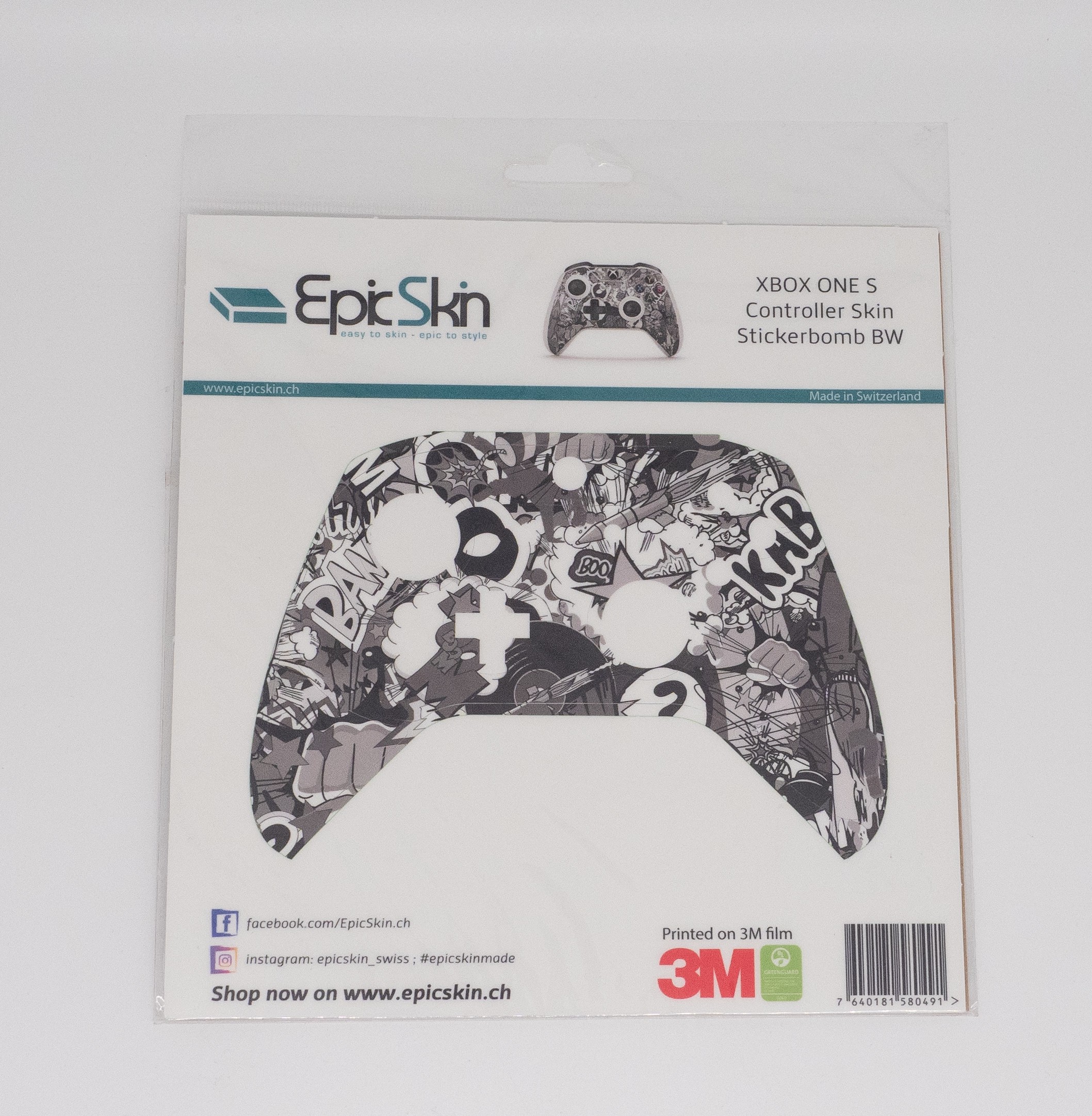 XBOX ONE S Controller Skin - Design Aufkleber Stickerbomb BW