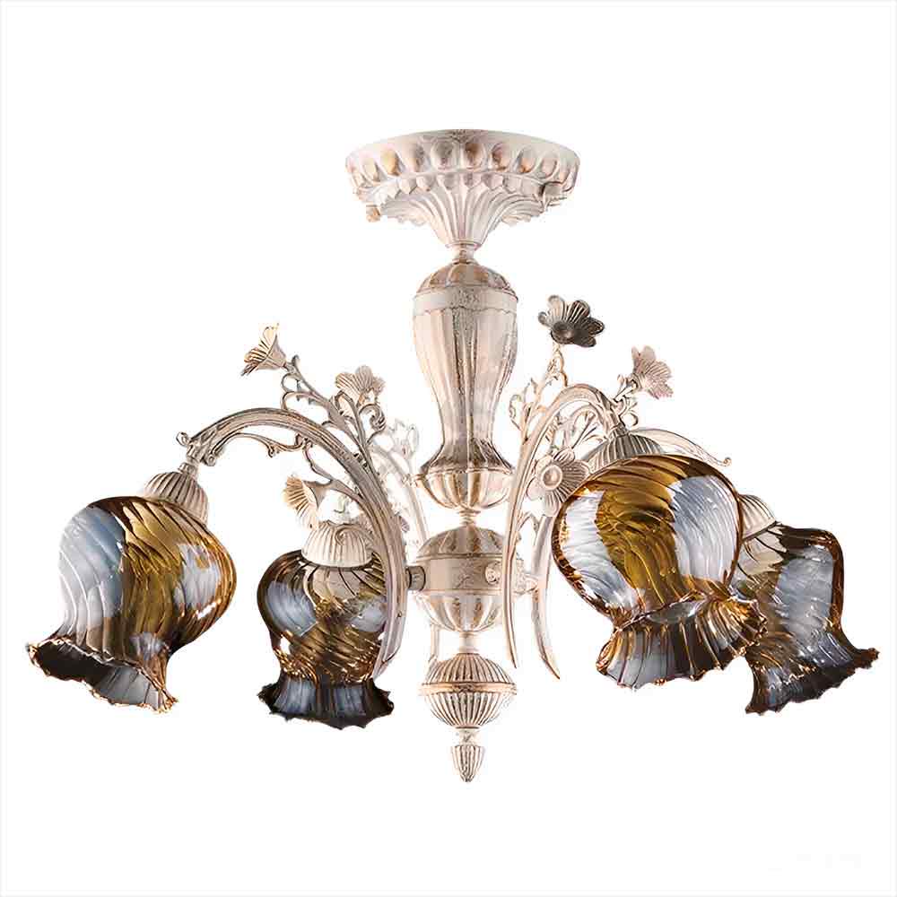 Deckenlampe Deckenleuchter Blumen Lüster Kronleuchter Lampe Glas Sofort