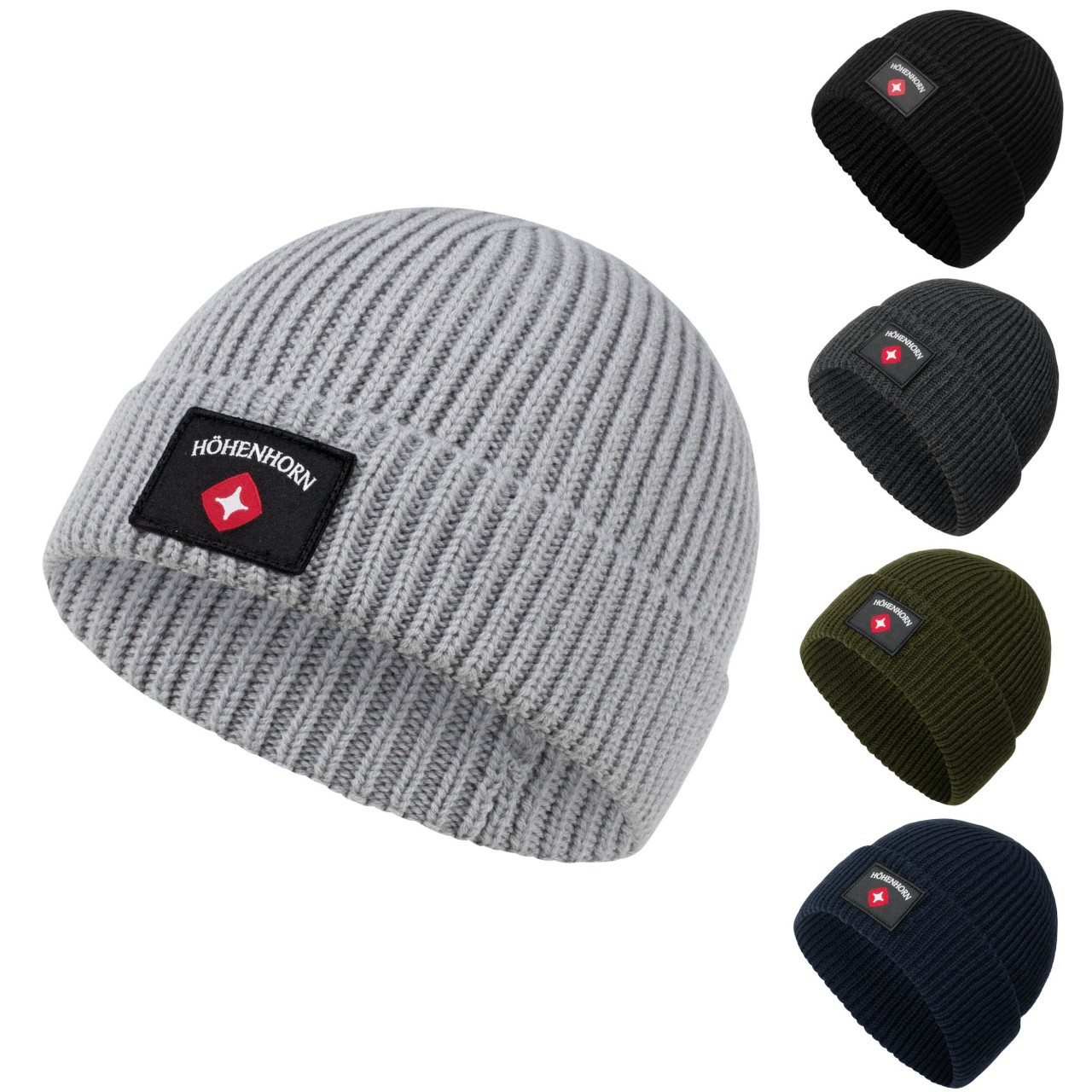 Höhenhorn Ronce Knitted Beanie Unisex Herren Damen Mütze Wintermütze Strickmütze Black Rubber