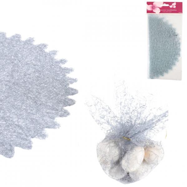 Geschenkpapier Tüll grau 24 cm 6 Stück