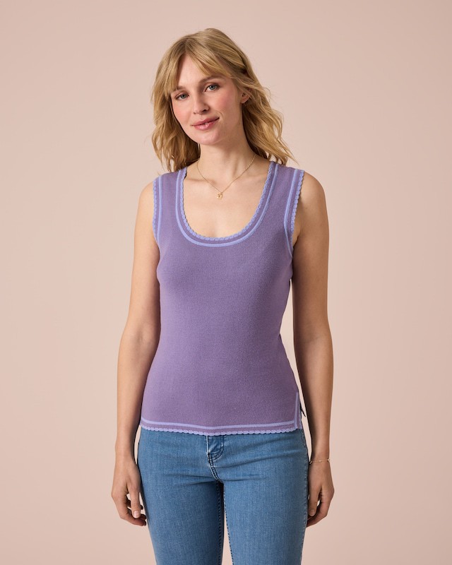 Ärmelloses Shirt mit Wellenkanten