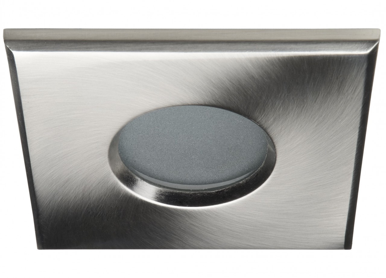 GU10 IP44 Feuchtraum Einbaustrahler Spot Eckig 230V alu geb�rstet