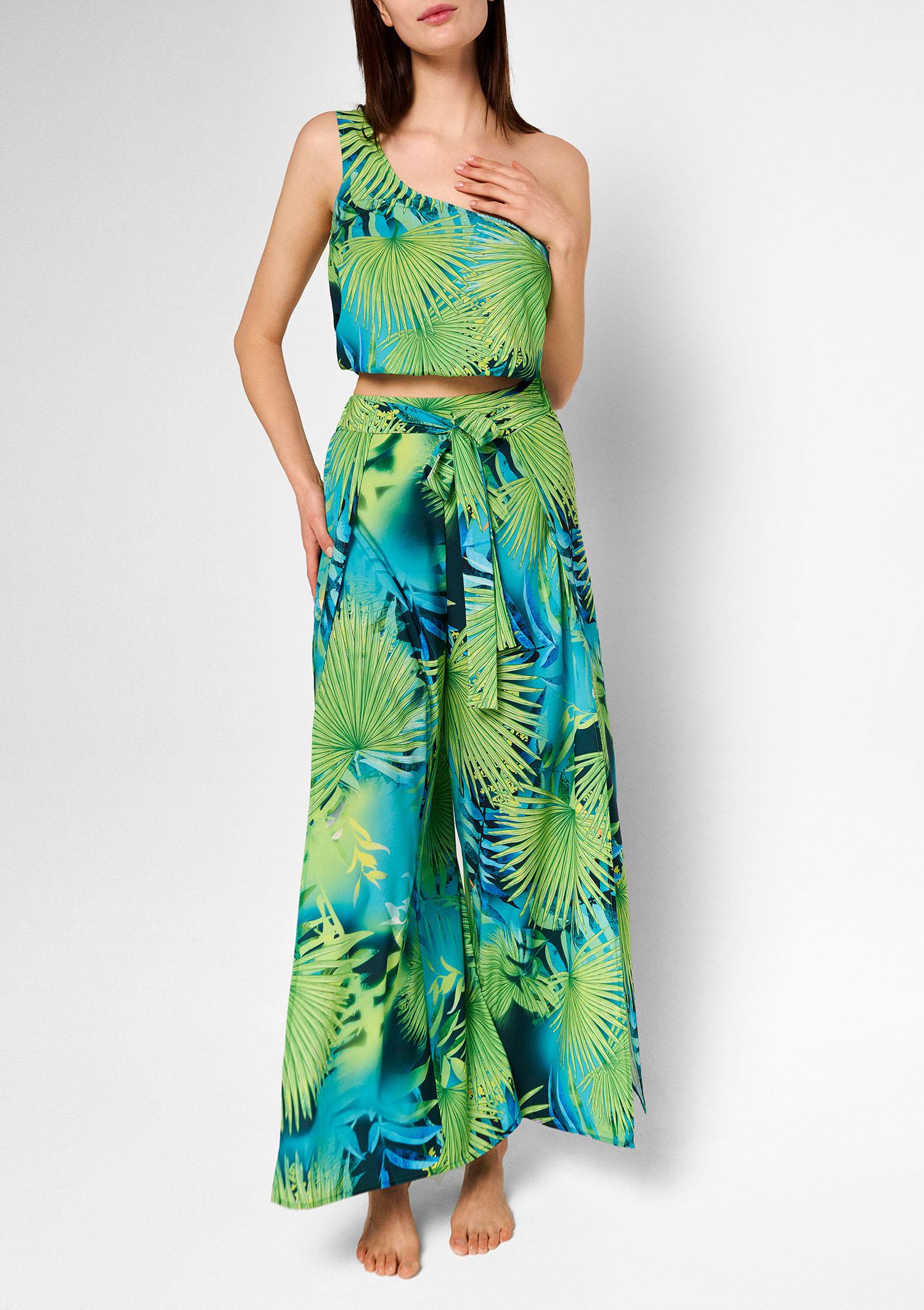 Asymmetrisches Strandtop mit tropischem Print für Frauen Cuban Night Poupee Marilyn