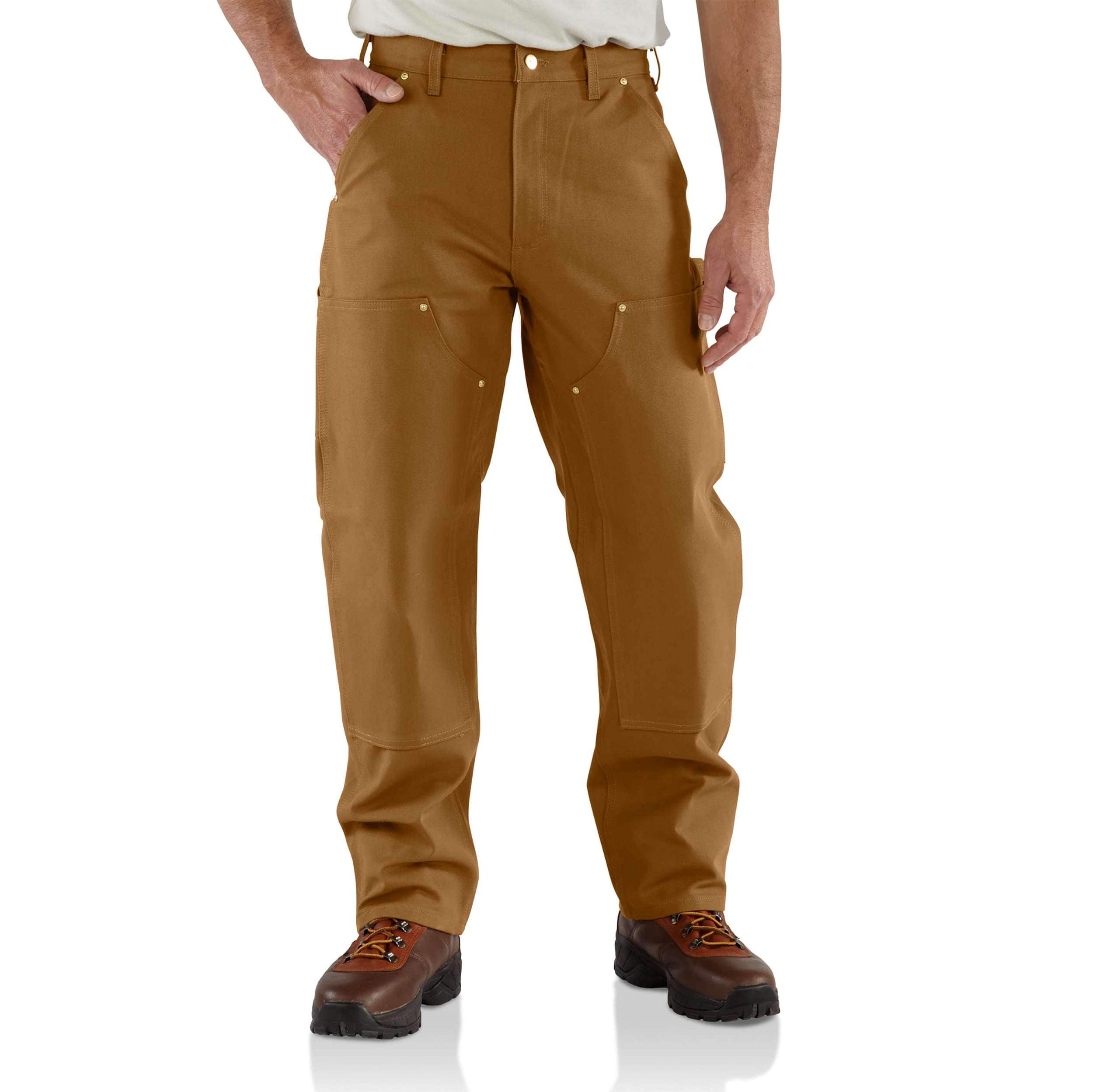 Carhartt Herren Latzhose - b01 loose straight firm duck double front dungaree - Braun - W46 (L30)