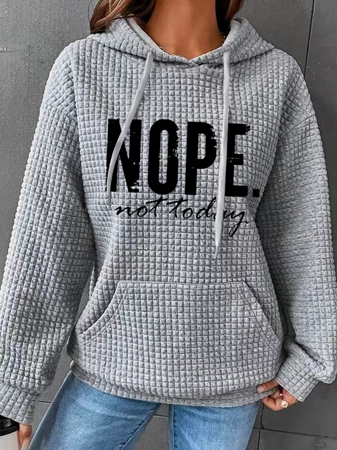 Damen Einfach Frühling/Herbst Textbriefe Schwer Keine Elastizität Täglich Weit Langarm Regelmäßig Kapuzenpullover