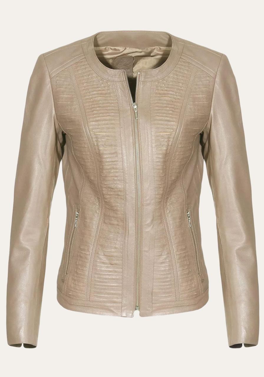 Lederjacke Pati Beige Größe: XXL