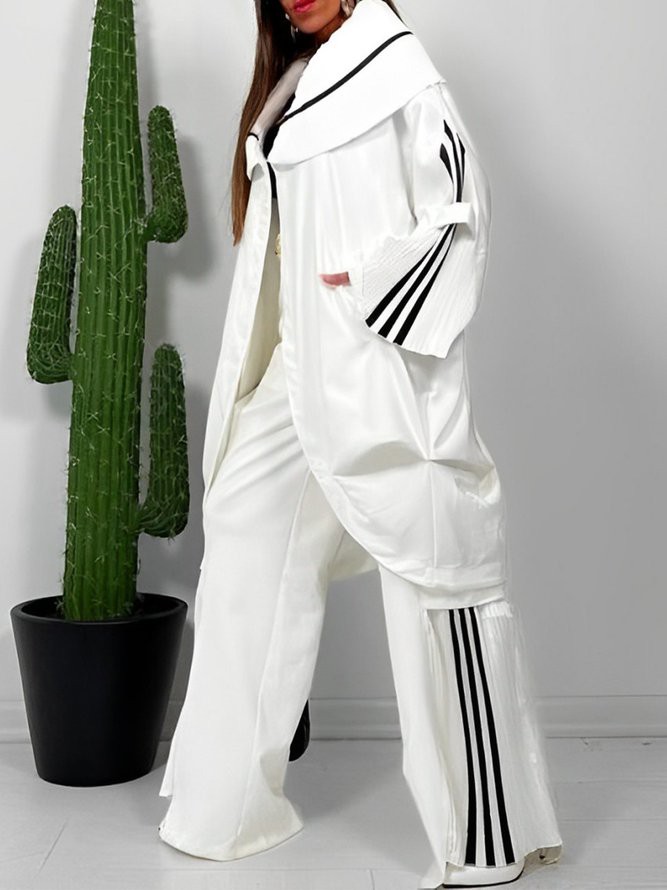 Damen Lässig Farbblock Frühling/Herbst Polyester Normal Keine Elastizität Weit Schalkragen Tasche Patchwork Jacken