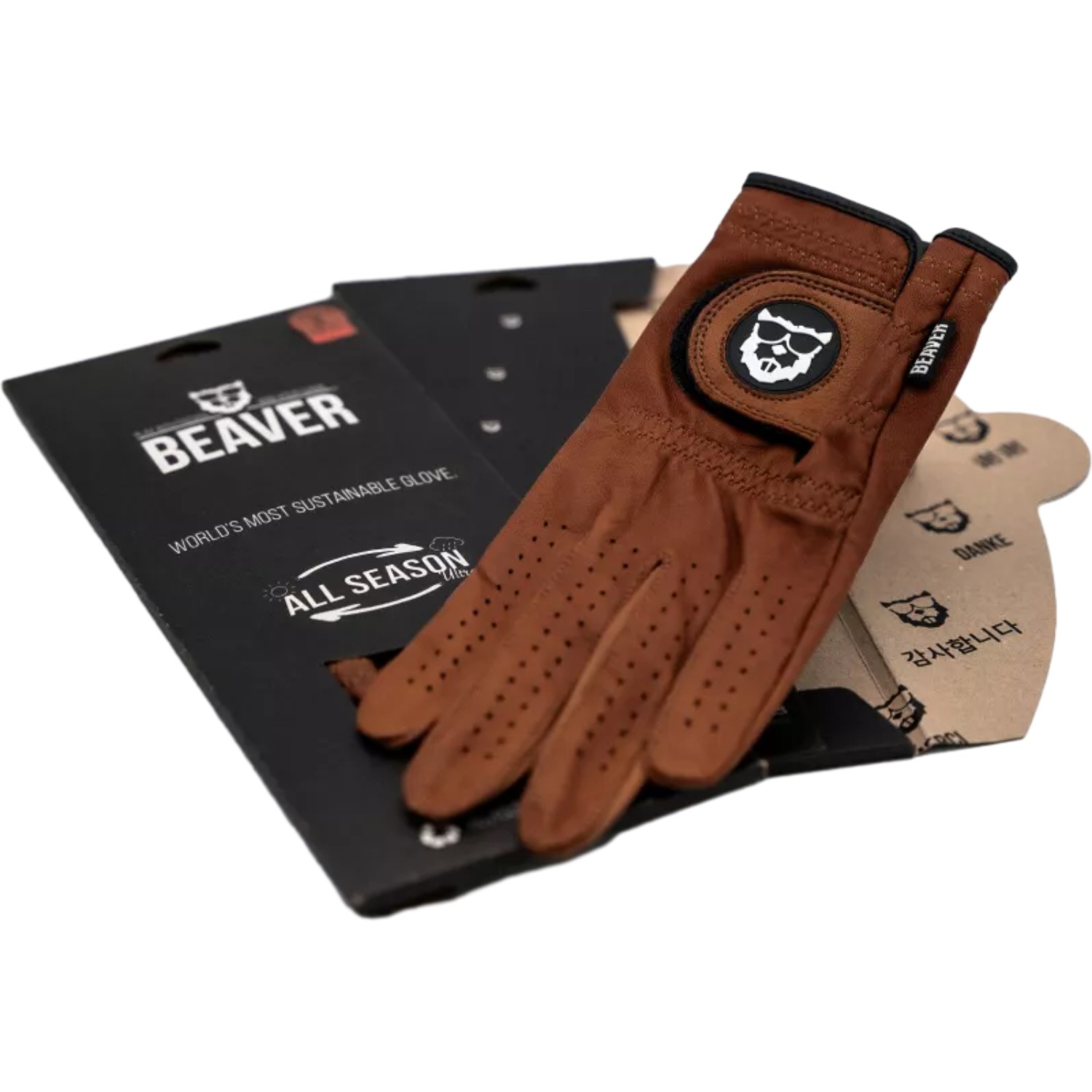 Beaver Golf Handschuh All Weather, braun