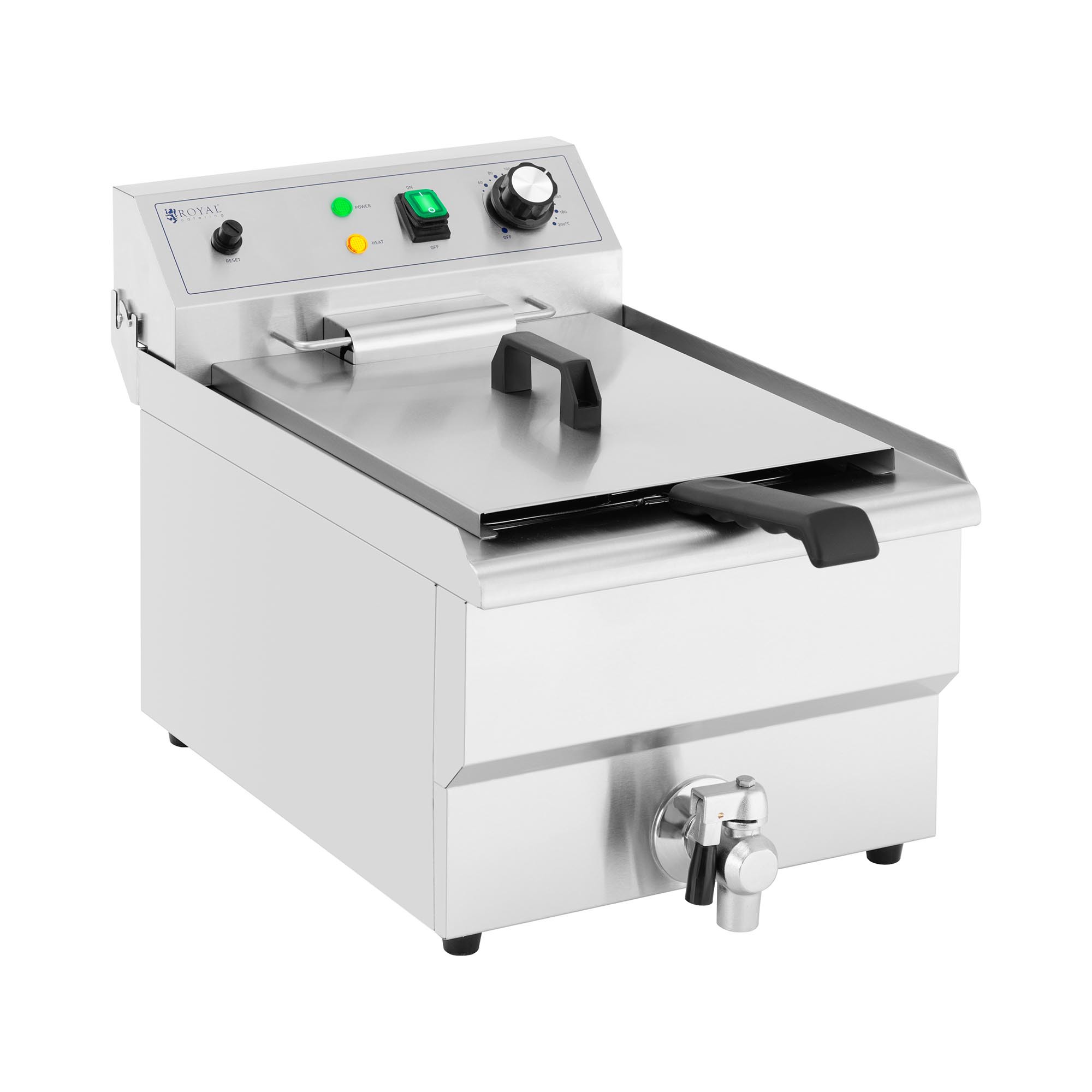 Elektro-Fritteuse - 16 l - 3000 W - Ablasshahn - Royal Catering
