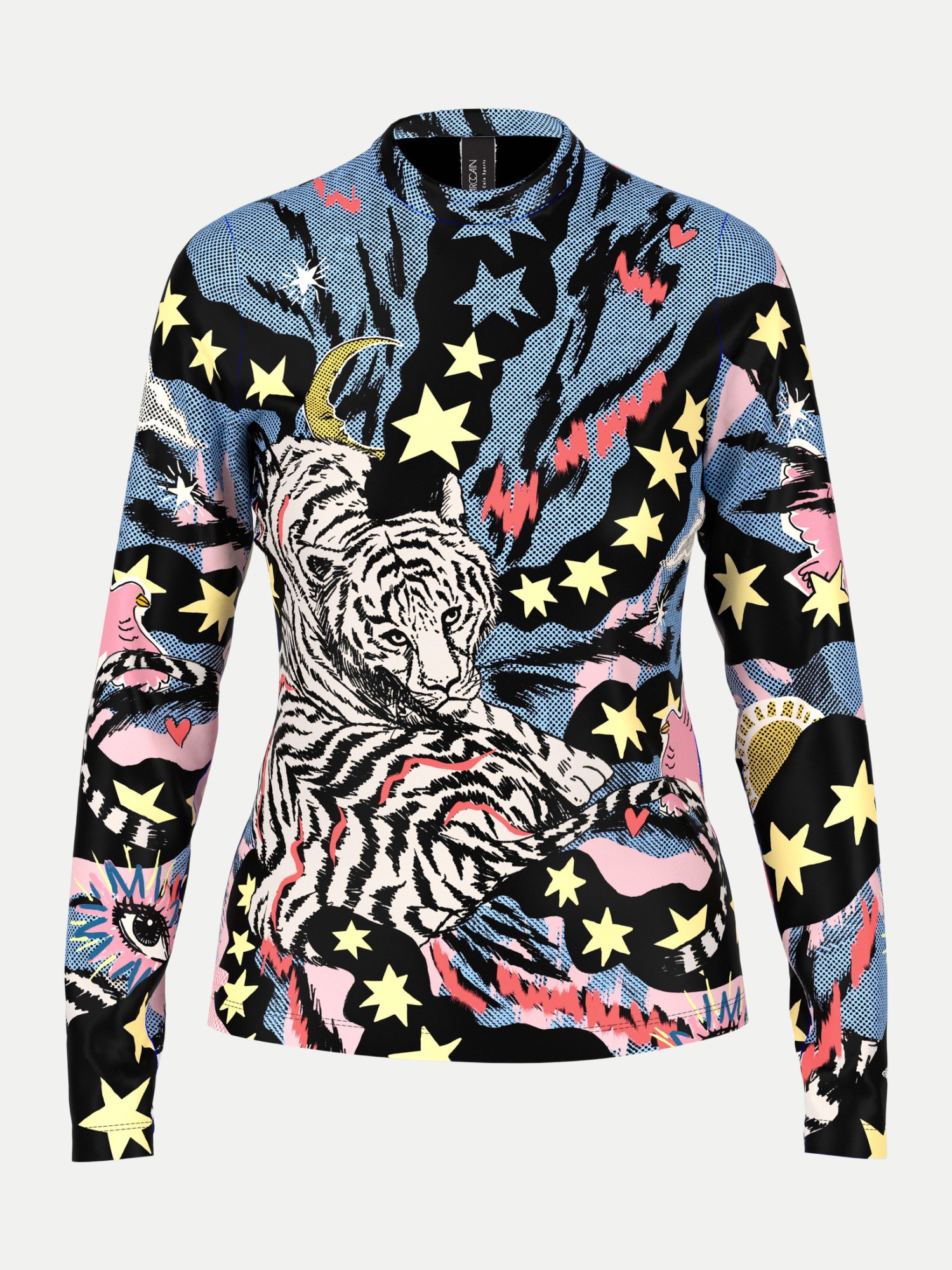 MARC CAIN Langarmshirt mit all-over Print, Größe 40