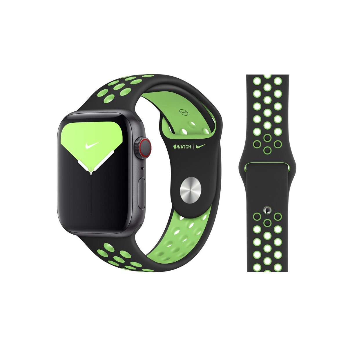 Original Apple Nike Sport Armband S/M 38/40/41mm MXQW2ZM/A Black/Lime Blast Sehr gut