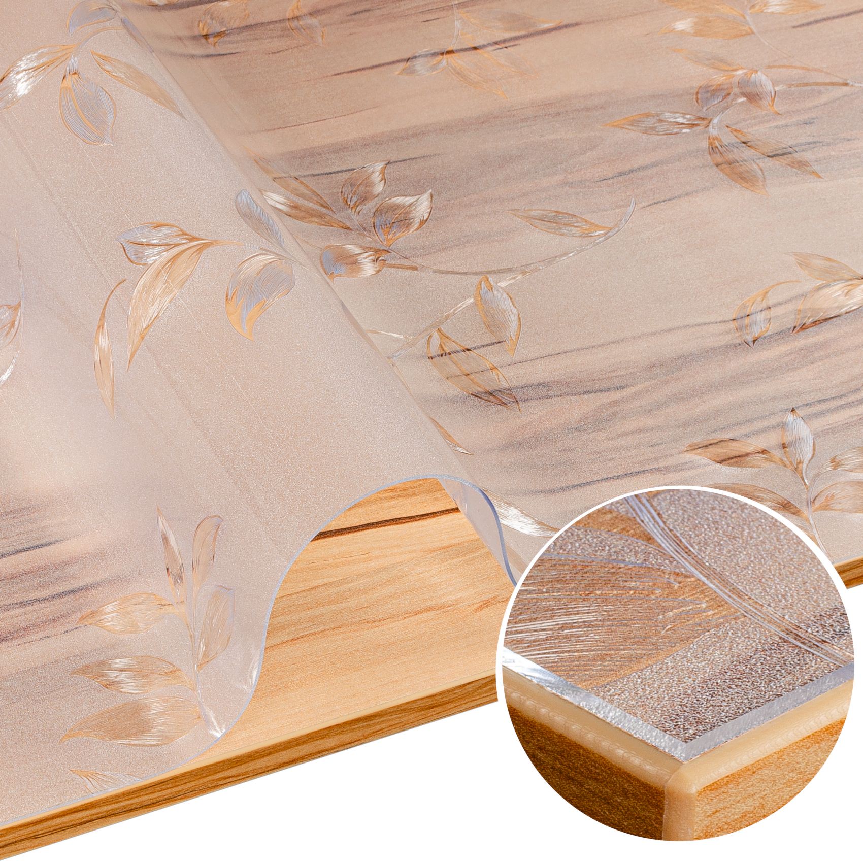 Tischfolie transparent Tischdecke Tischschutzfolie durchsichtig 1,5mm Tischschutz mit Motiv bedruckt B-Ware 90cm 100cm