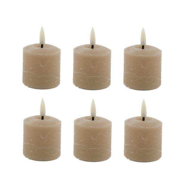 Mansion atmosphere LED Mini-Kerzen Sand – 6 Stück