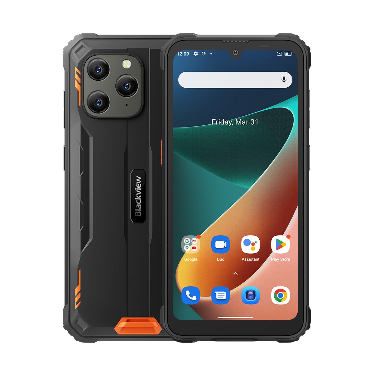 Blackview BV5300 Pro, Smartphone étanche - Android 12, Photo 13 Mpx, Mémoire de 64Go, 4Go de RAM, NFC, Charge inversée, 6 580 mAh, Orange