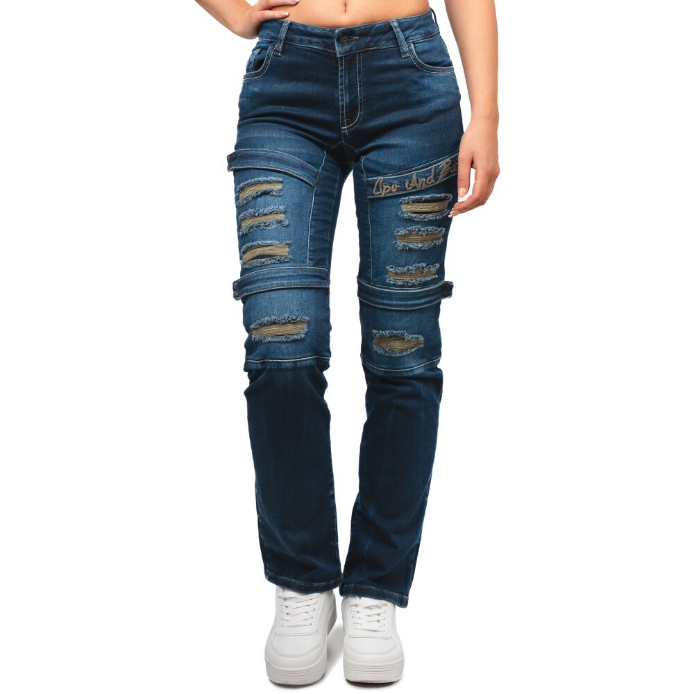 Cipo & Baxx regular fit Jeans Damen Stonewashed WD529 Blue W26/L32