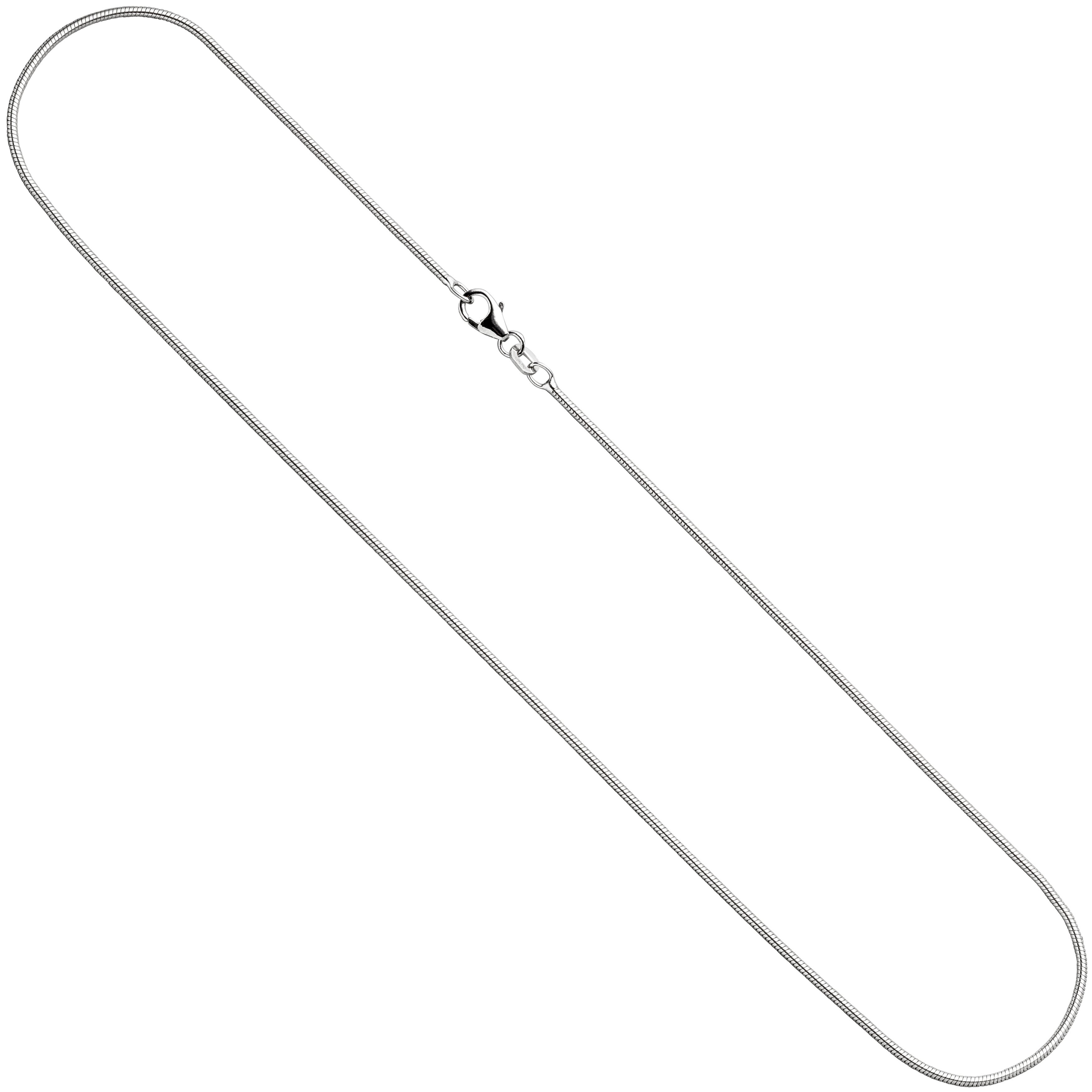 Schlangenkette 925 Silber 1,3 mm 45 cm Halskette Kette Silberkette Karabiner CJ