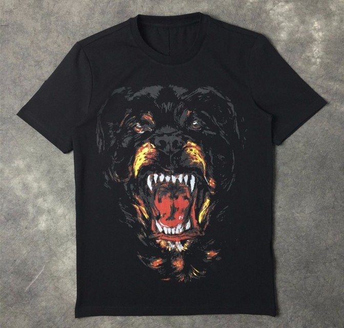 T-shirts Spring Mode Tees Rottweiler Chien Tee-shirt T-shirt pour hommes Femmes Coloration Noir Coton