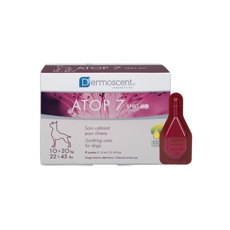 Atop 7 Spot-On Dogs&Cats Pipette per Cani e Gatti 10-20 kg 4 Pezzi x 1,2ml