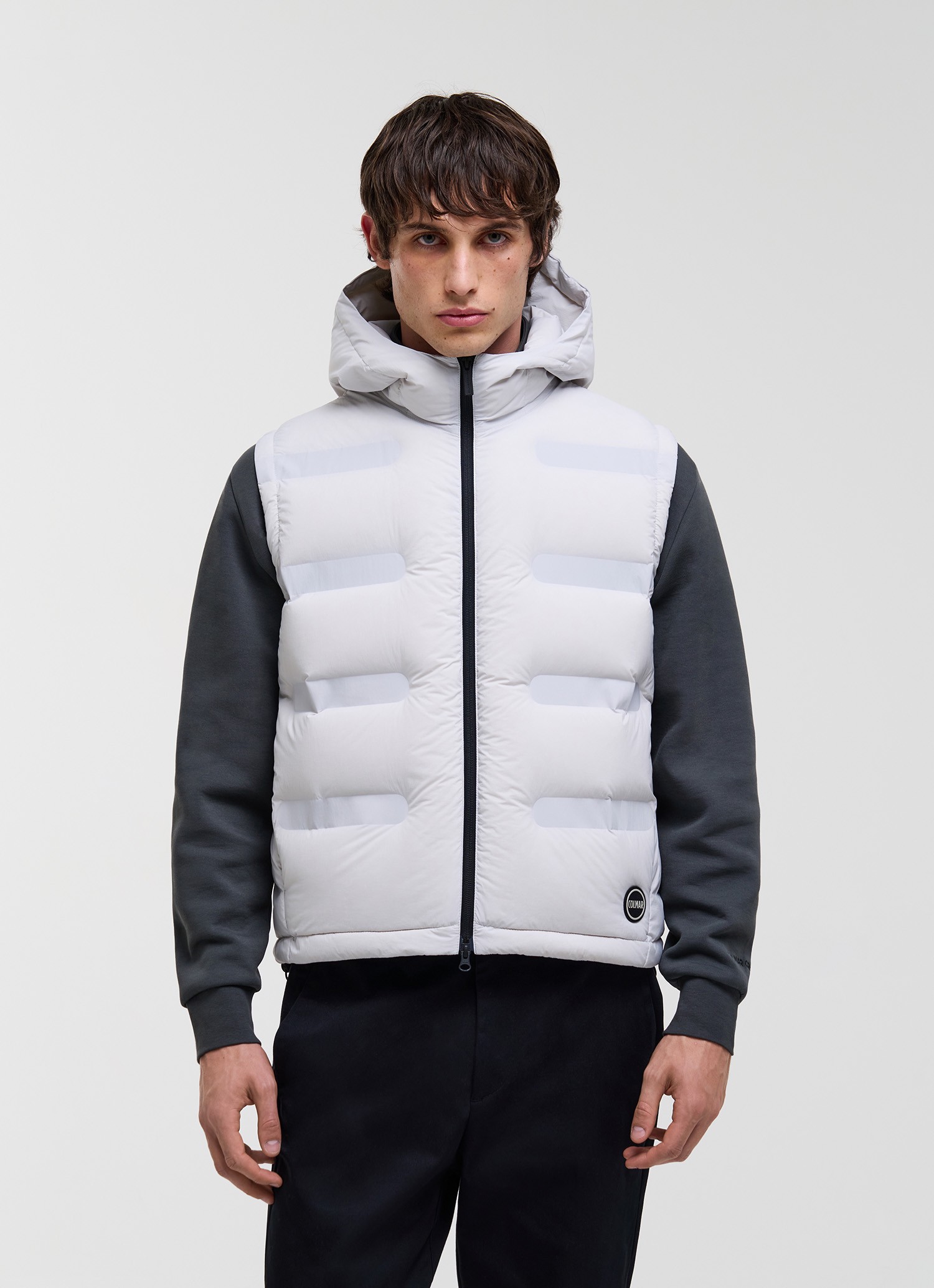 Colmar, Matte Weste Mit Diagonalem Design, Farbe: Grau Perle, Größe: 58