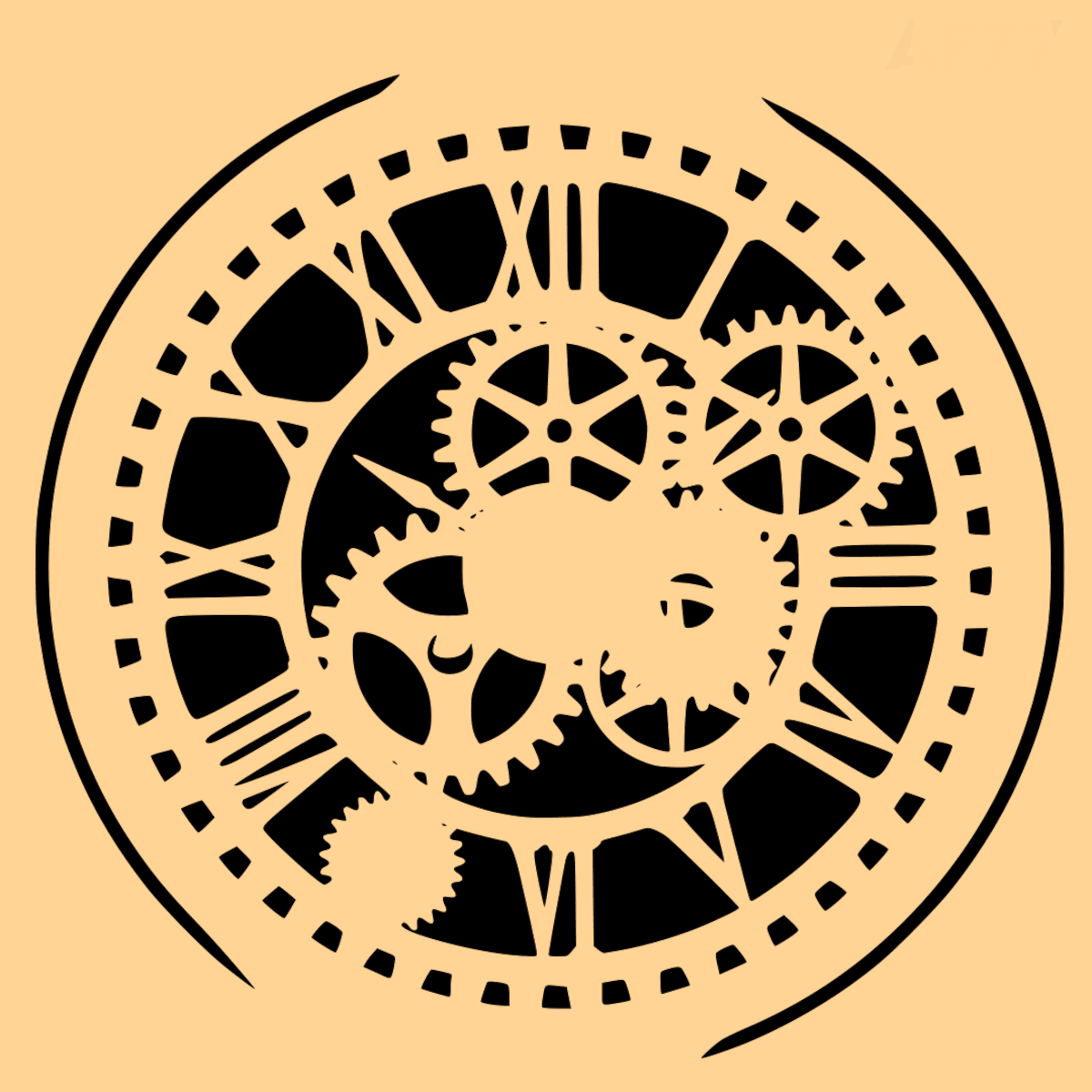 Schablone Uhr
