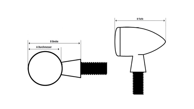 HIGHSIDER Smart Kawasaki Style Glühbirne Blinker Körper Schwarz / Linse Orange (1 Stück), Vorne & Hinten
