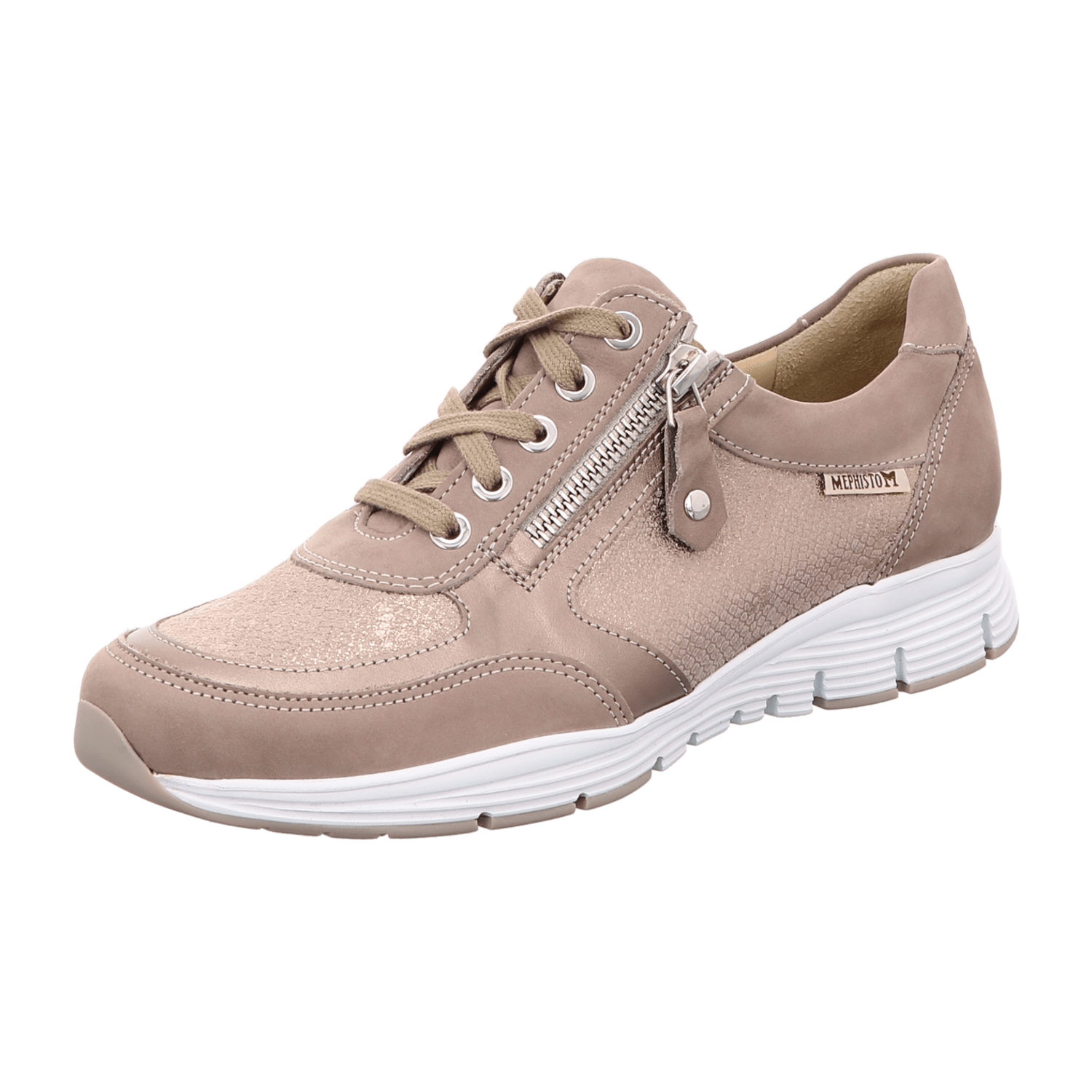 Mephisto Da. Schnürschuh leicht Taupe für Damen, beige, Gr. 42 EU / 8 UK