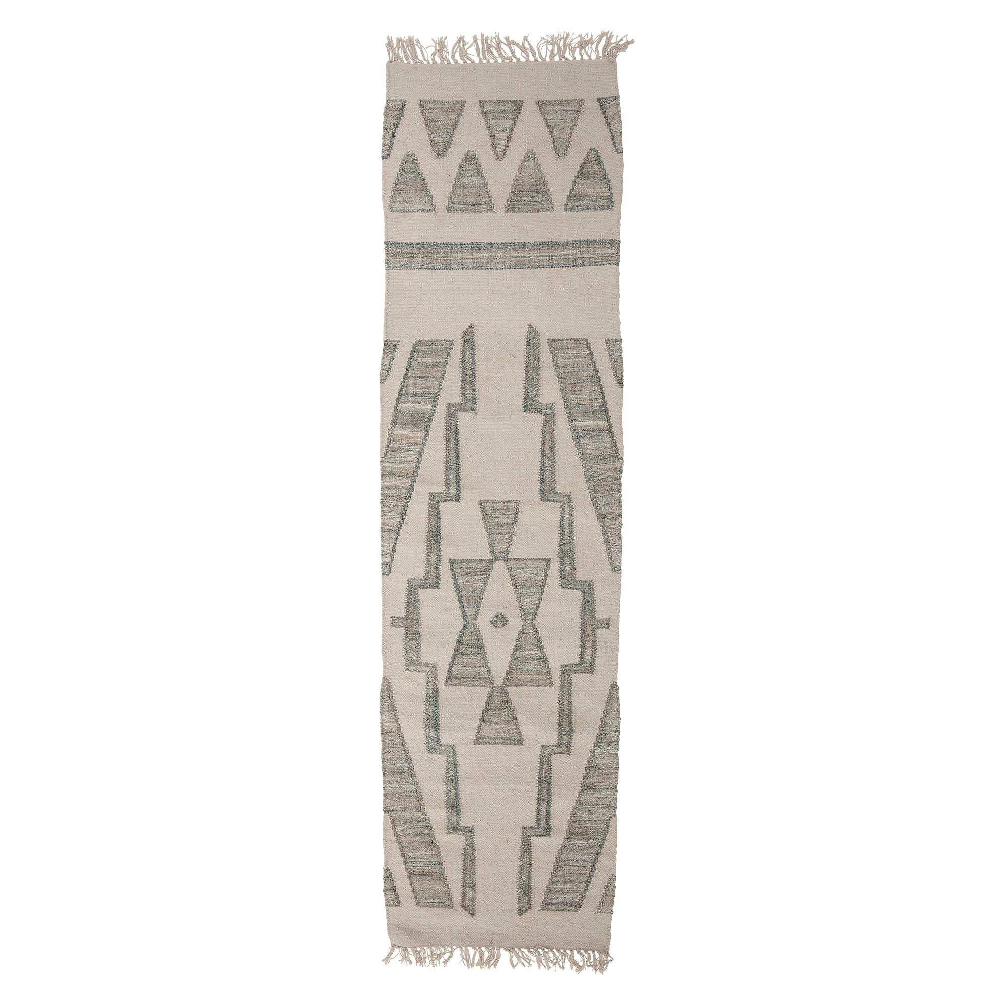 Bloomingville Wollteppich grün Delara 60x240cm