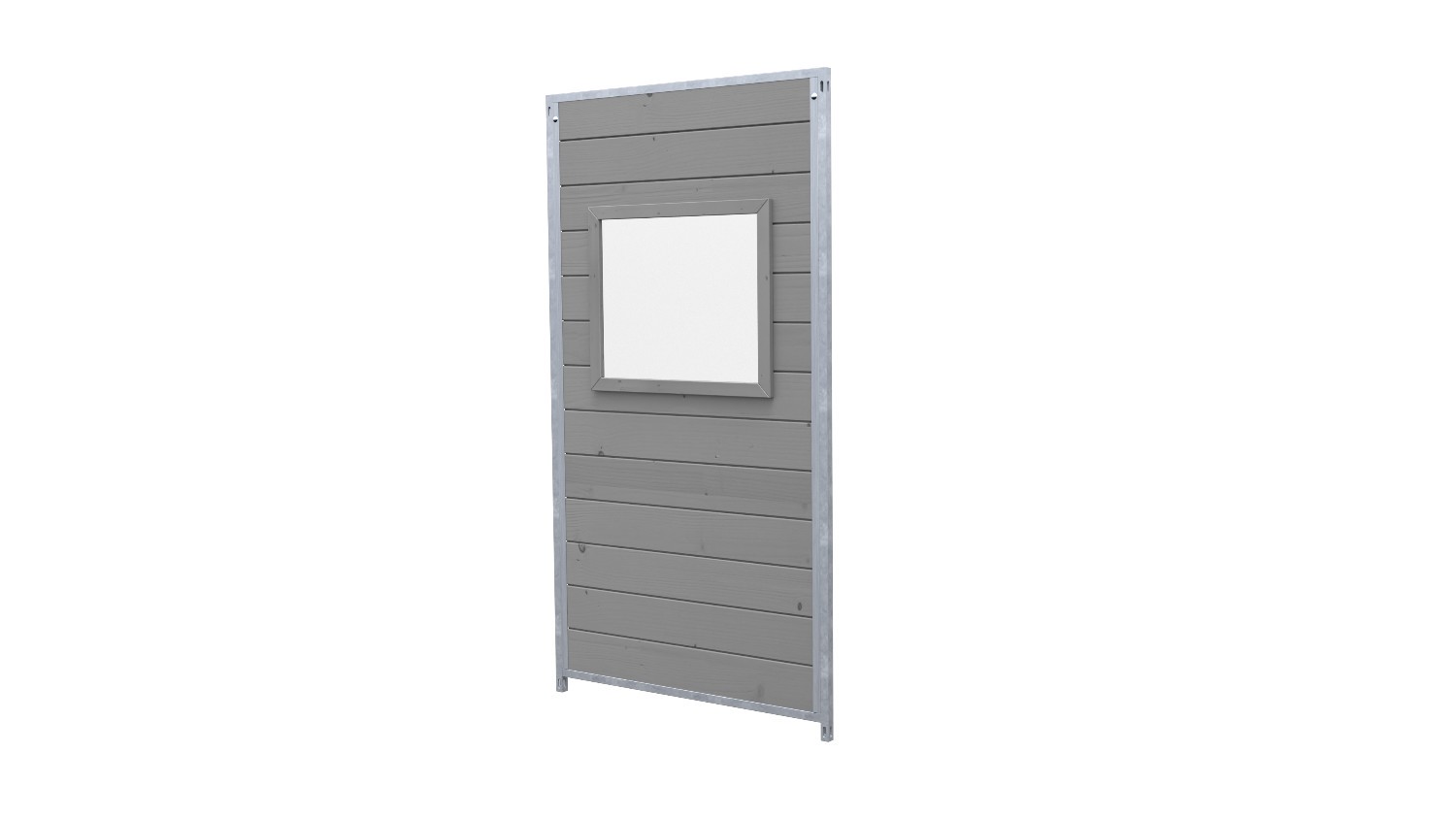 Hundezwinger Holzelement Sonderserie mit Fenster 1,84 x 1,0 m | Platingrau
