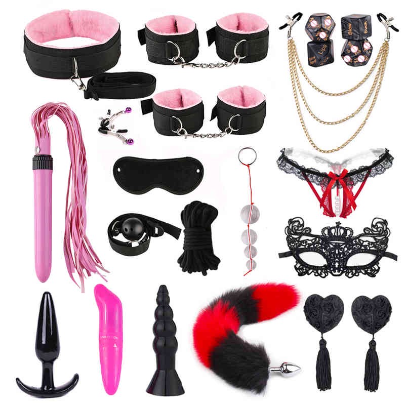 Cock Massager Penis Exotic Accessoires BDSM Bondage Toys for Couples Contacts Set Anal Pild Vibrator menottes Slave Whip Spanking Sexe
