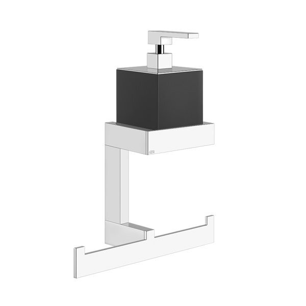 Gessi Rettangolo Accessoires Kombination mit Seifenspender schwarz und Handtuchhalter, Wandmontage, 20880735