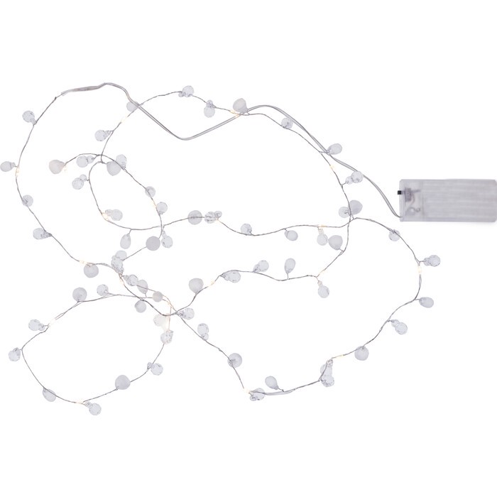 NOVOOO Seasons Lichterkette mit Kristallen mit 20 LEDs weiß