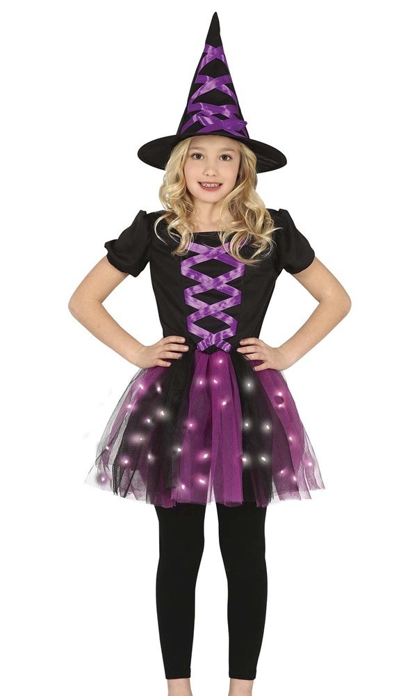 LED Wunder Hexe Kinderkostüm | 3 - Mehrfarbig  | Wir machen Party.de |