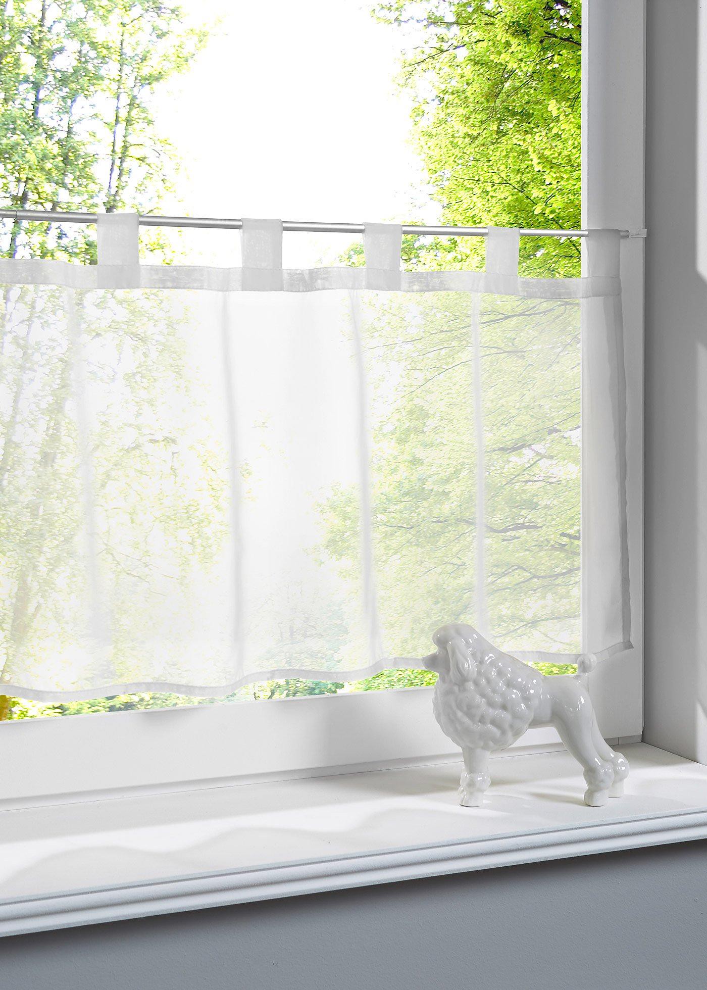 Scheibengardine aus leichtem Voile