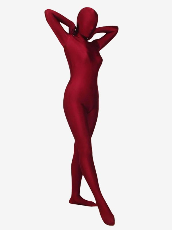 Faschingskostüm Günstige Karneval Kostüm Zentai-Anzug Ziegelrot Lycra Spandex Volle Bodysuit in Rot