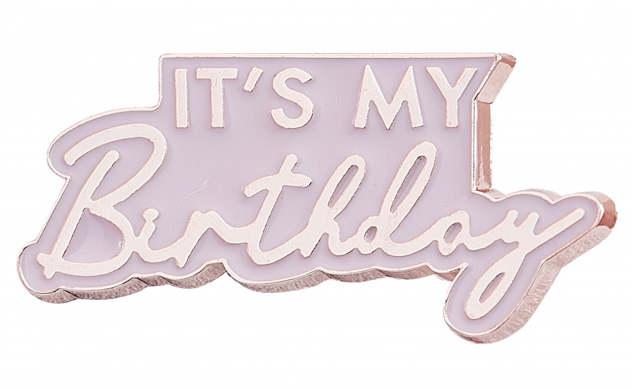 Roségoldene Its my Birthday Brosche