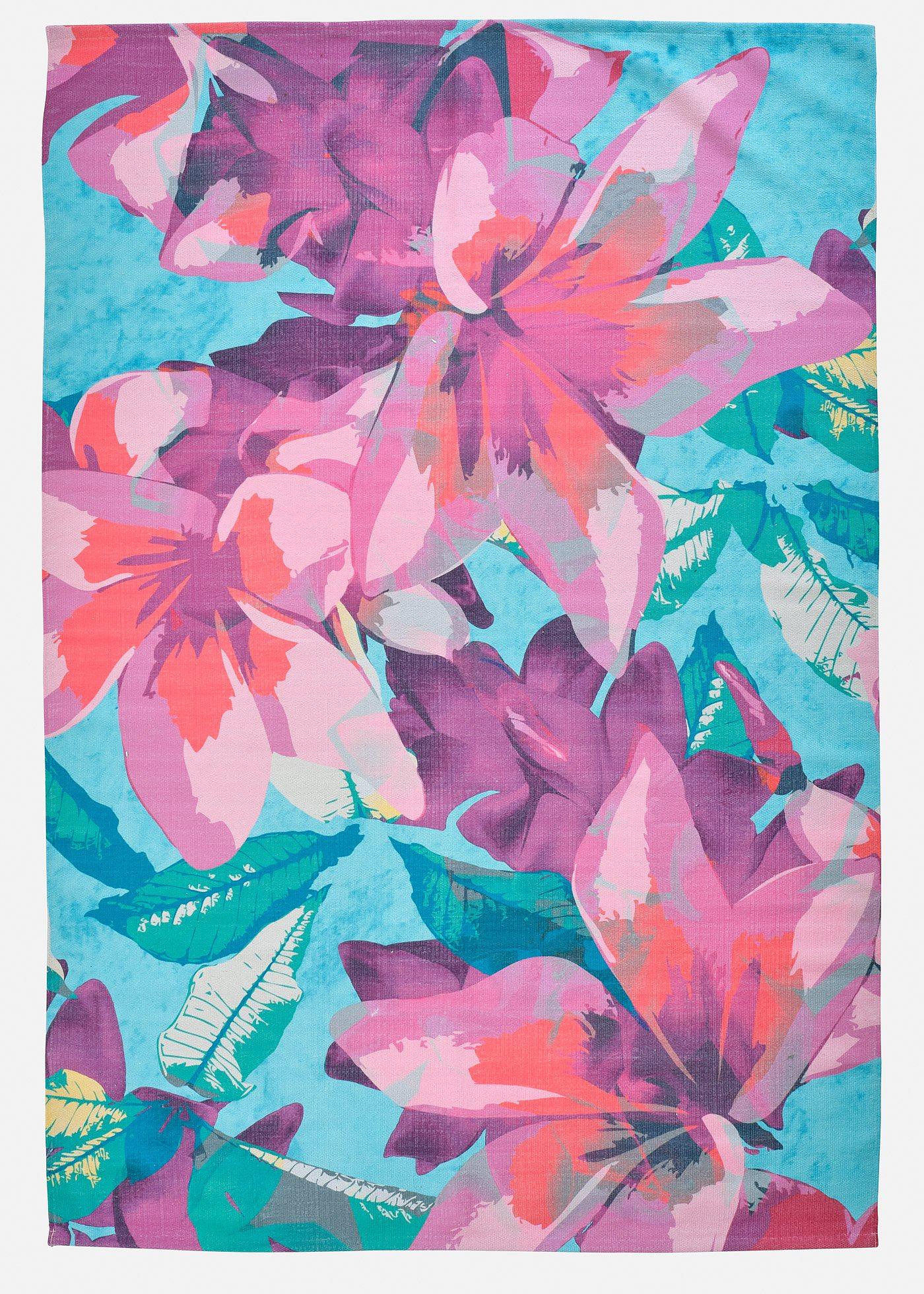 In-und Outdoor Teppich mit Blumenmotiv