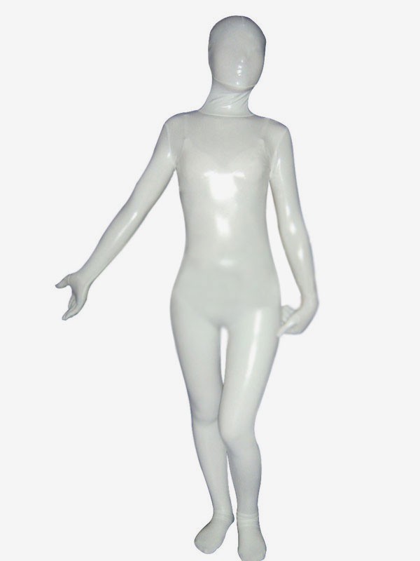 Faschingskostüm Metallic-Bodysuit in Weiß