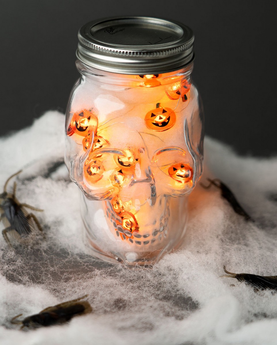 Mini Kürbis Lichterkette als Halloween Deko