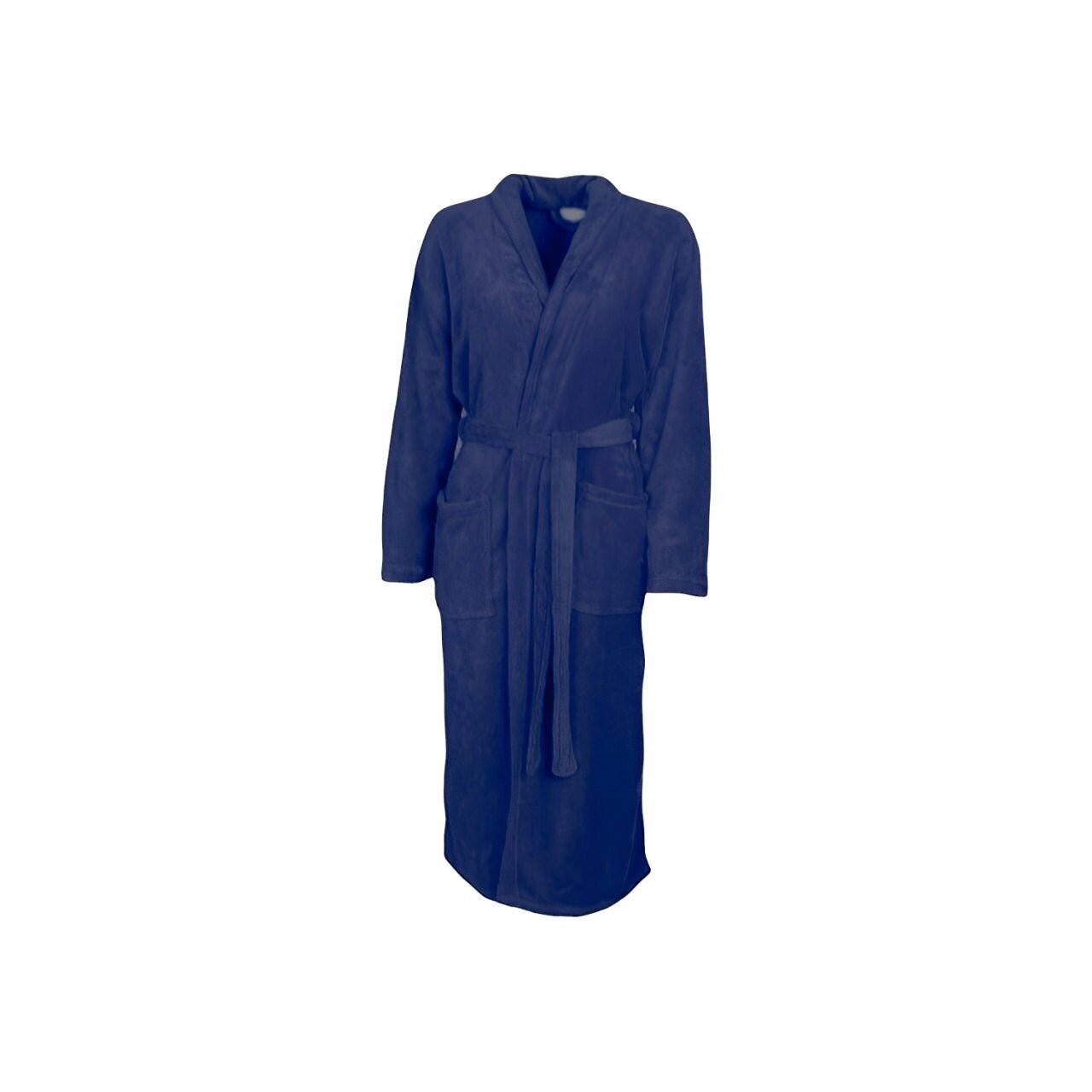 Bademantel knielang » leichter Mikrofaser Saunamantel mit Taschen » Morgenmantel mittellang - Marineblau / S/M