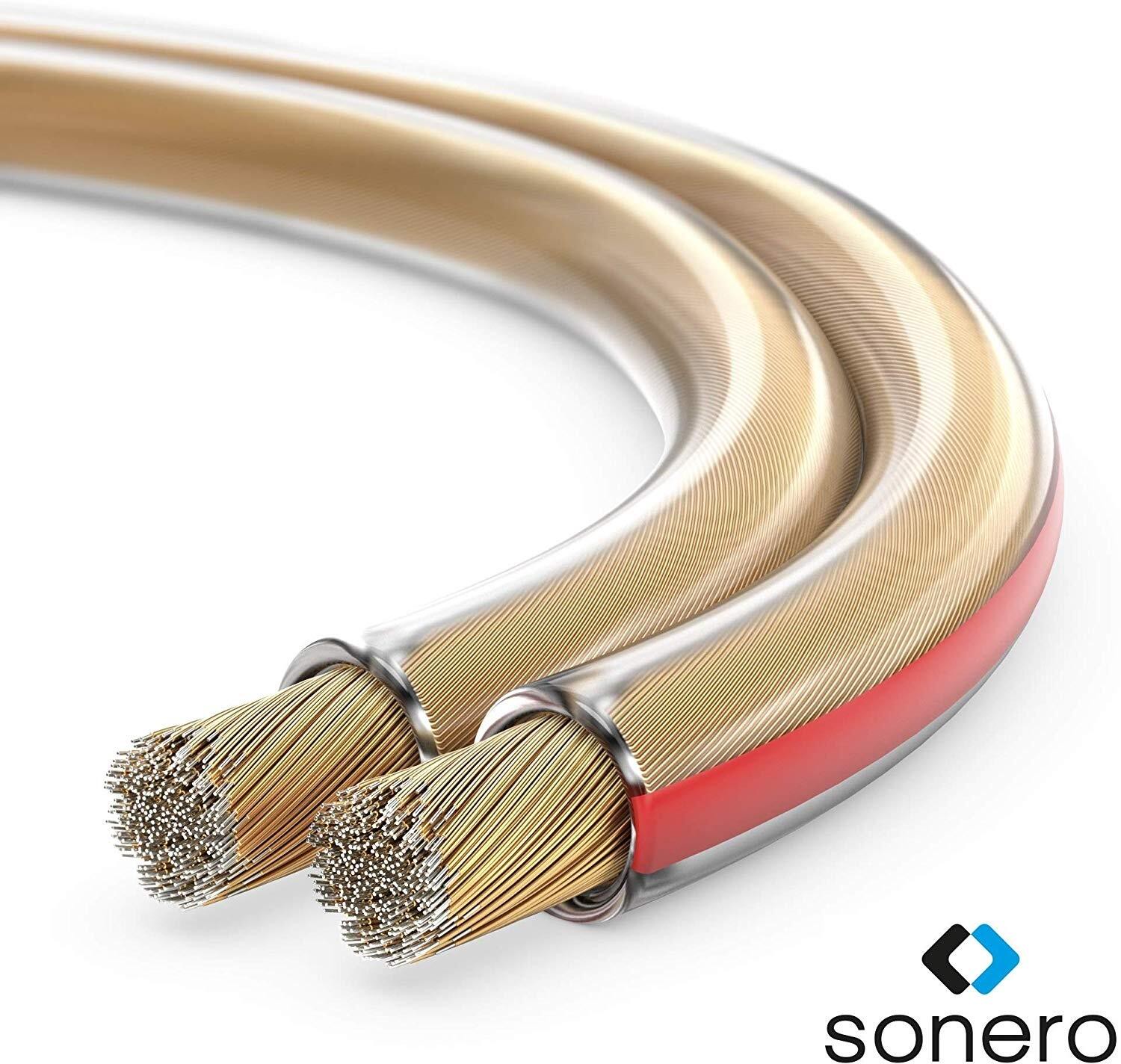 Sonero Lautsprecherkabel 2x1,5mm², CCA 25,0m, transparent