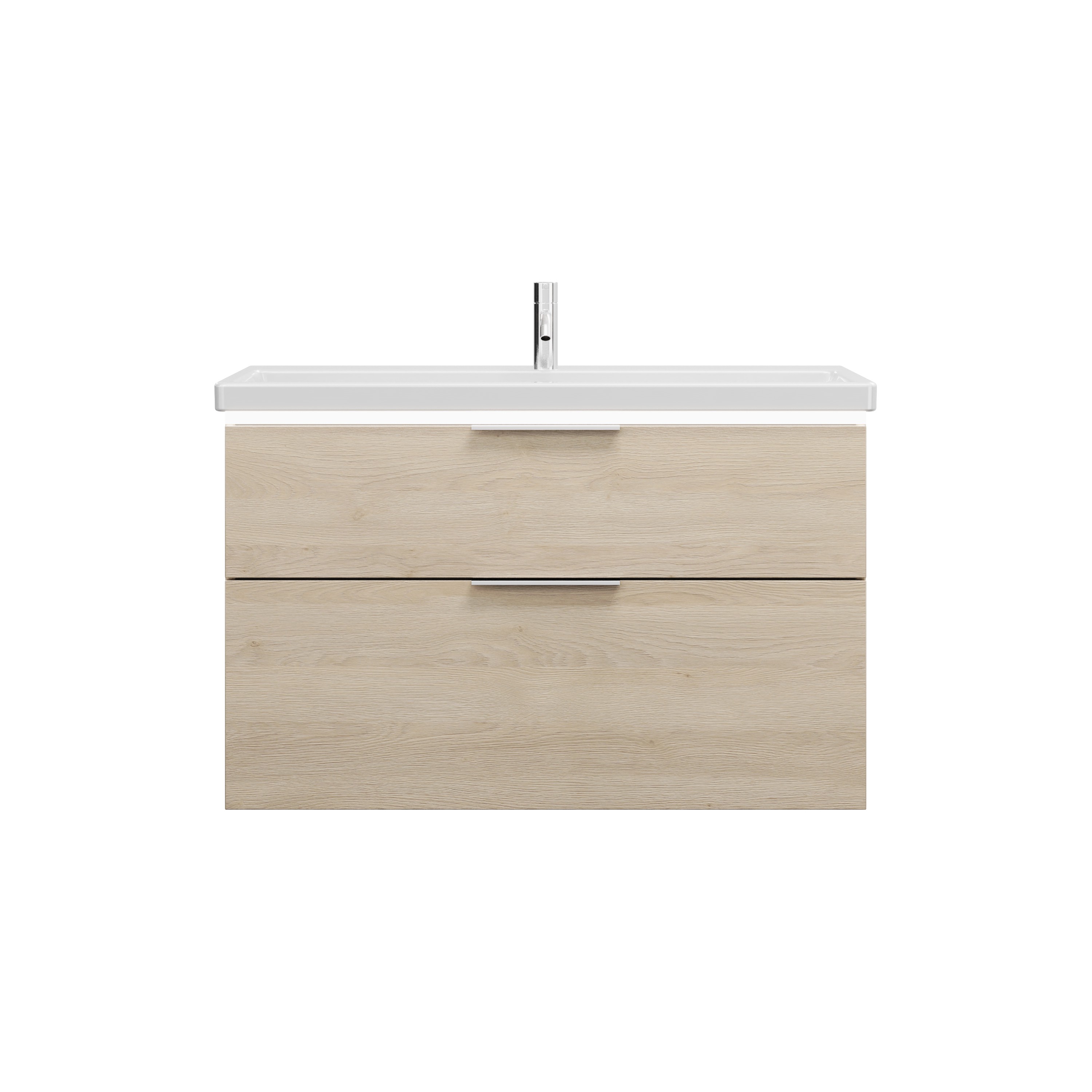 Burgbad Eqio Keramik-Waschtisch inklusive Waschtischunterschrank mit LED-Beleuchtung, Breite 1030mm, SEZA103F3180C0001G0146
