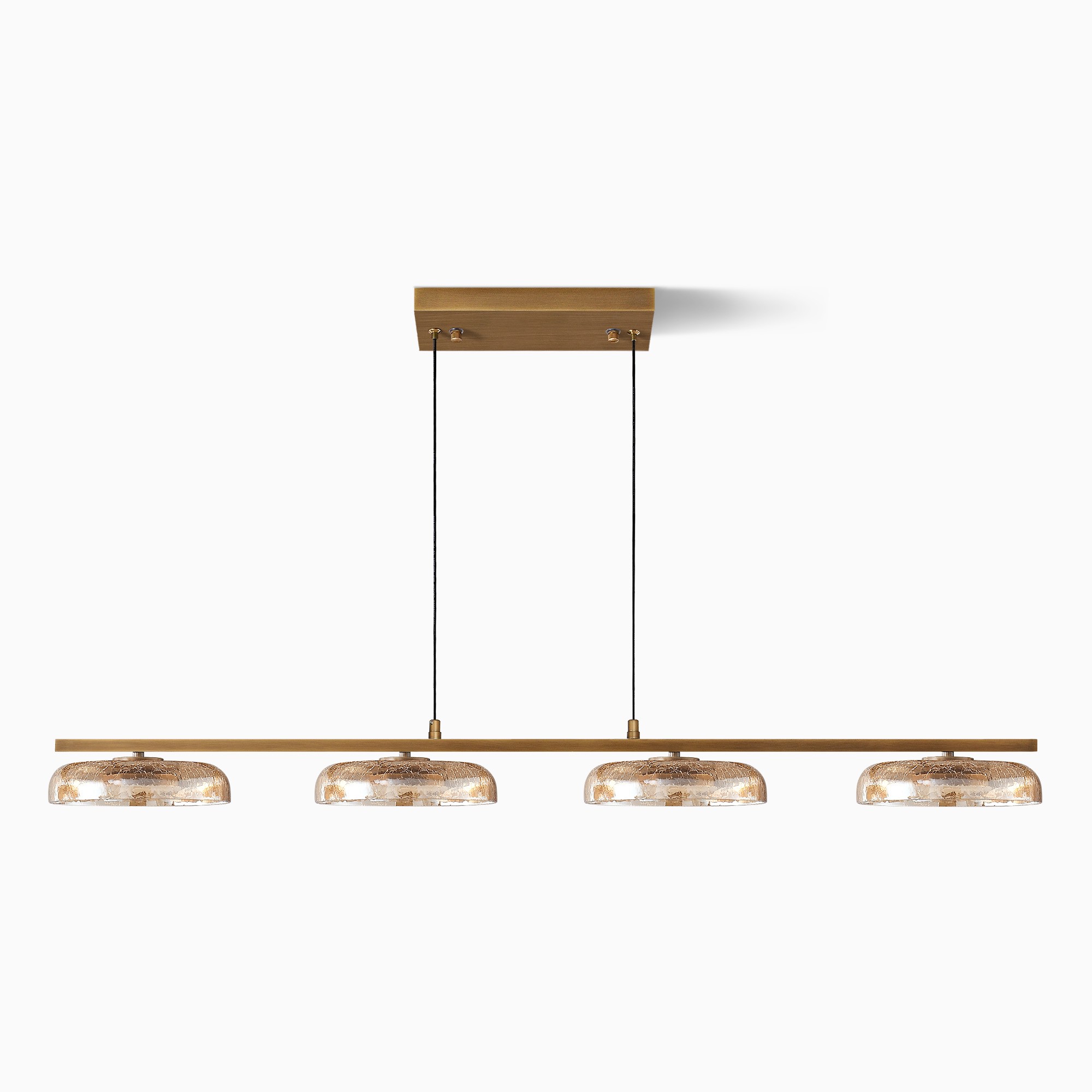 Stjarna Crackle Glass Pendant Light 48″ with led panel and brass finish for living room 110V  30W 3000K modern style 800 lumens brightness