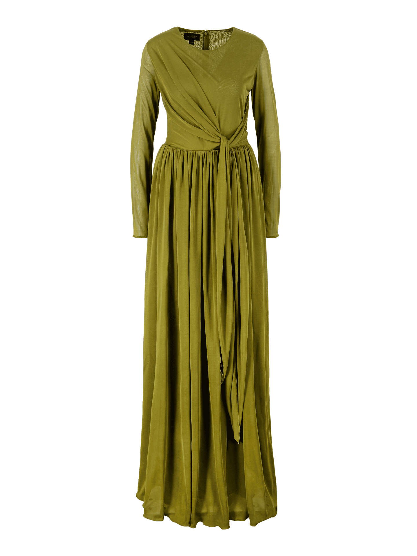 Abendkleid mit Drapierung Olivgrün