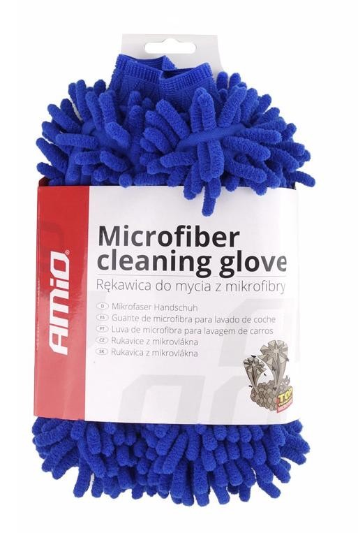 AMiO 01750 Autowasch-Handschuh Mikrofaser, Blau, 18mm, Microfibre Wash Glov